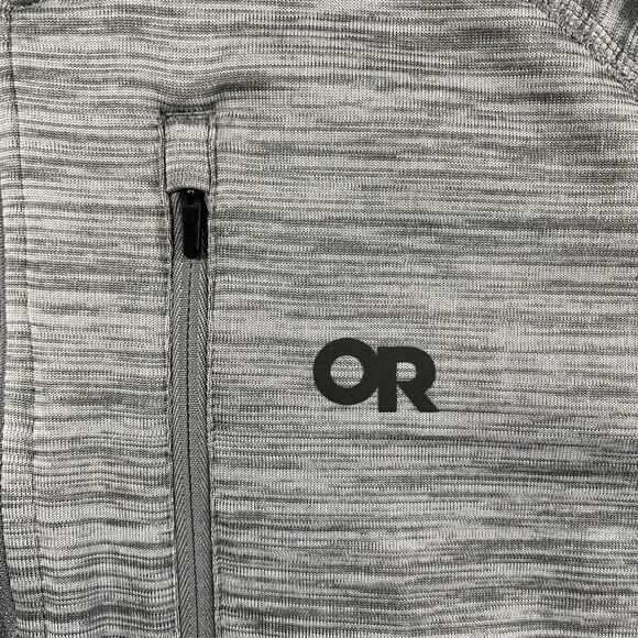 OUTDOOR RESEARCH 1/4 ZIP WOMENS MEDIUM GRAY HEATHERED TECH GRID FLEECE HIKING - Picture 3 of 10